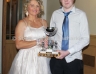 Oonagh O’Kane presents the Christy Hardy Memorial trophy for Most Improved Footballer of the year to Daniel McKay